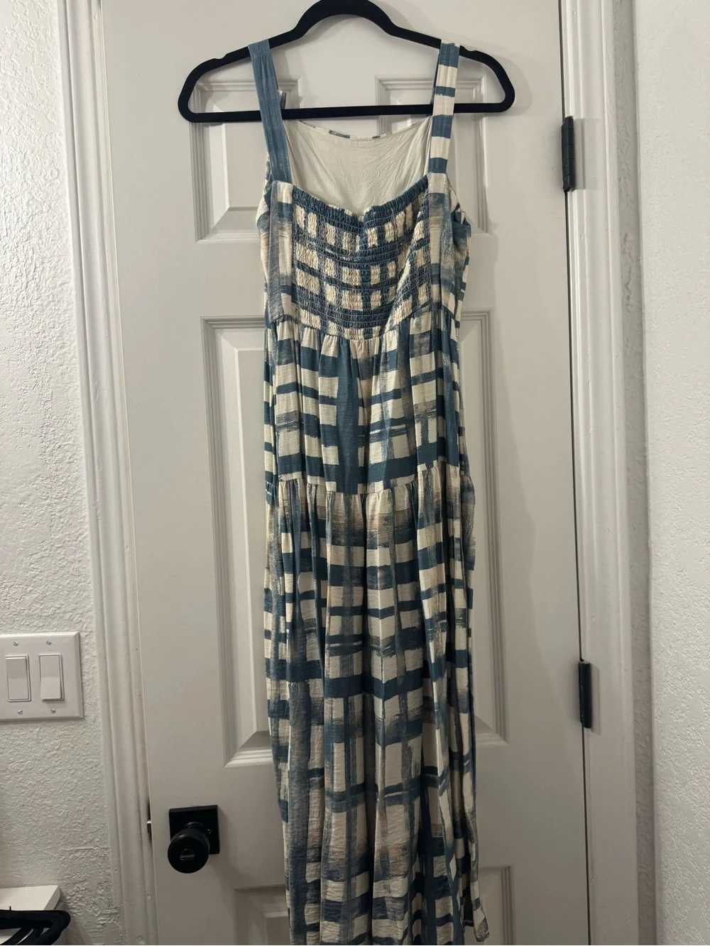 fun 2 fun Blue and Cream Plaid Midi Dress